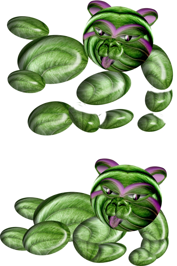 Creation of Green Purple Bear: Step 7